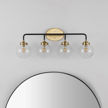 Caleb Brass Vanity Wall Sconce Clear